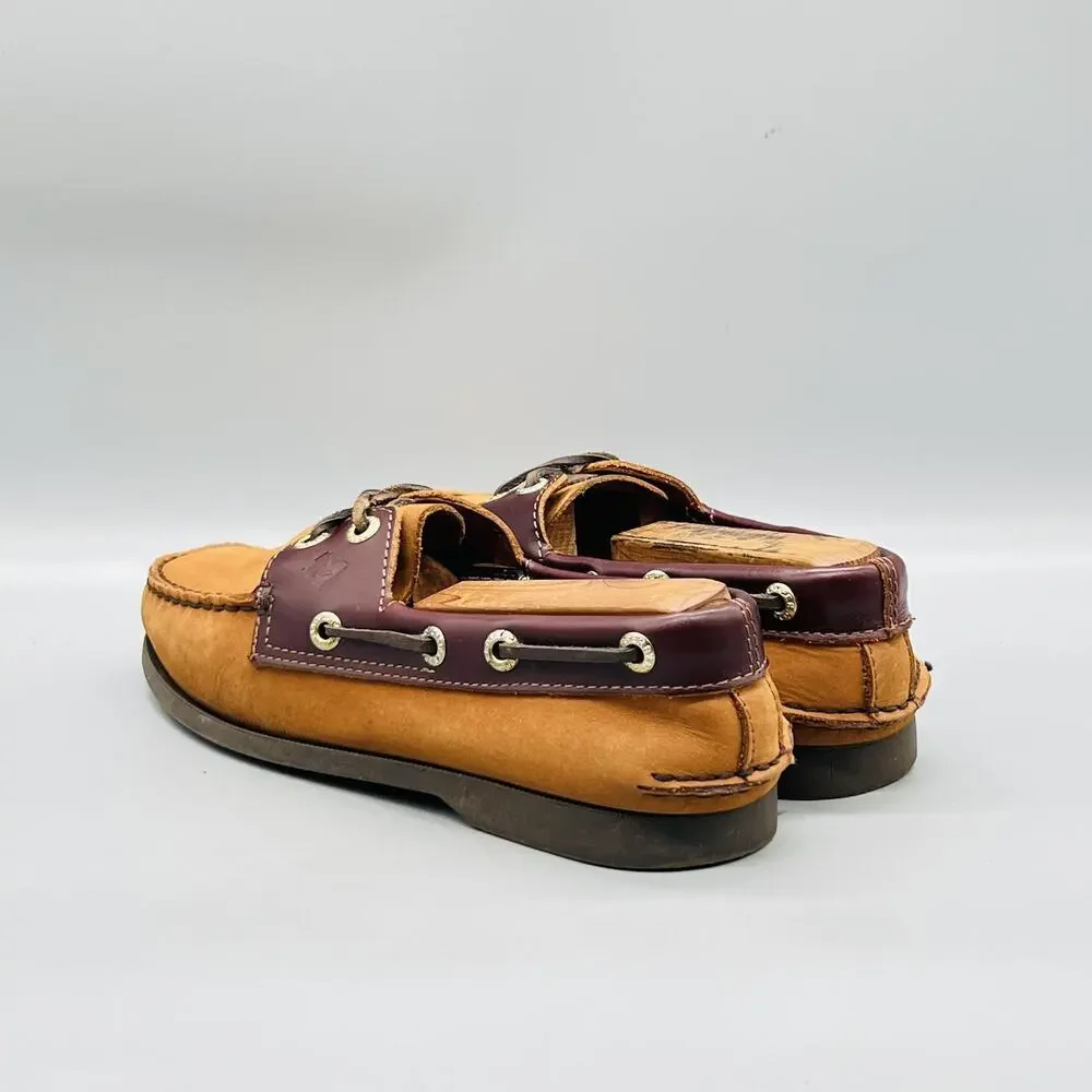Sperry Shoes Mens 9 Brown Nubuck Leather Top Sider Boat Moc Toe Casual Comfort